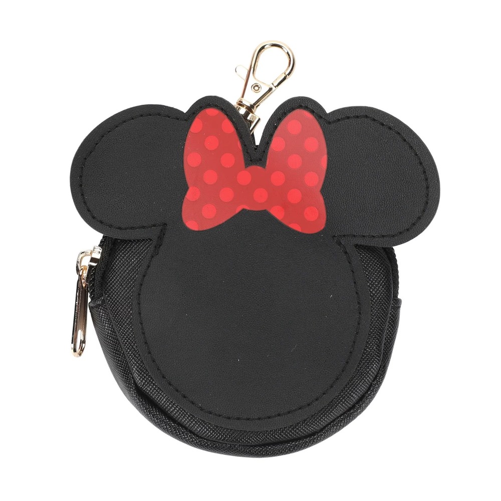 Disney Minnie Mouse Mini Backpack with Coin Pouch Charm Black Red Polka Dot - Picture 10 of 11